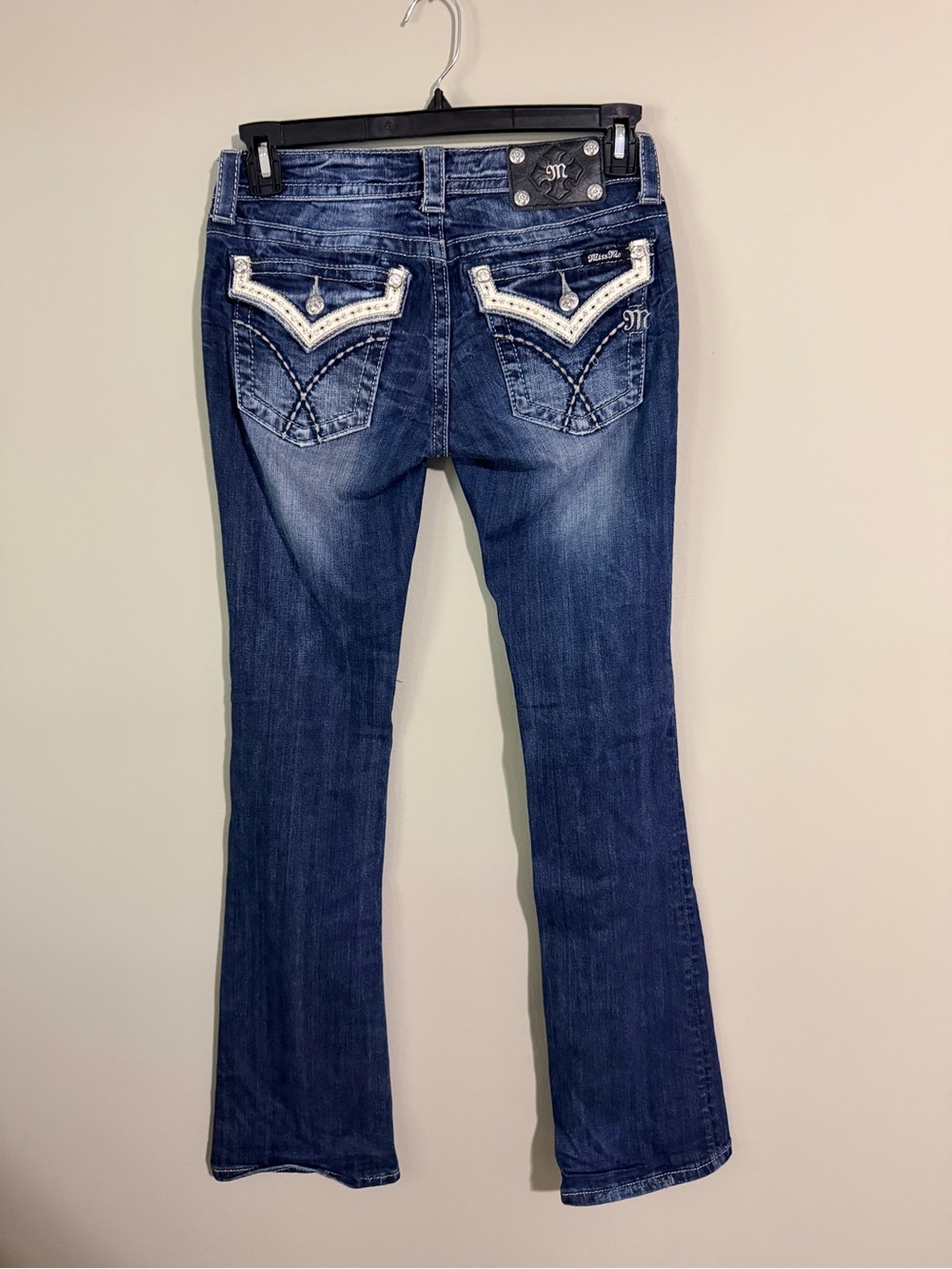 Gorgeous Vintage Miss Me Boot Jeans With Embellished Pockets 34-1/2” Inseam